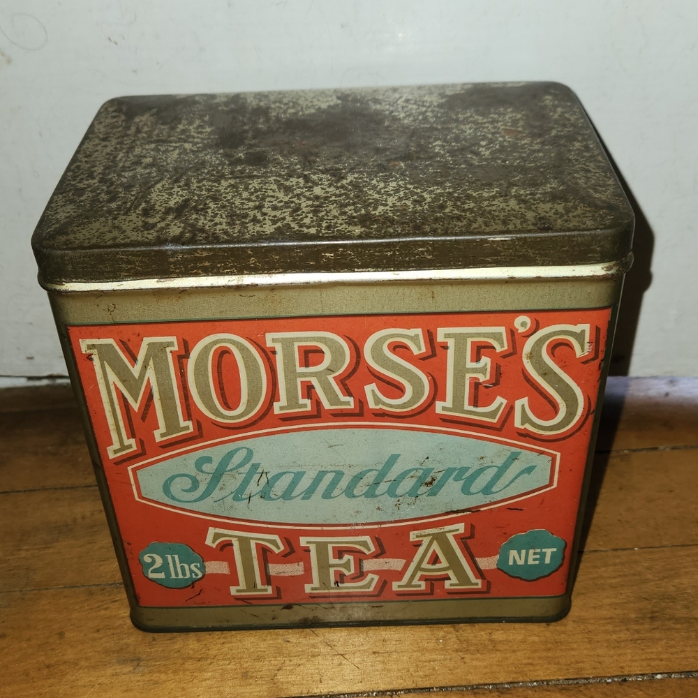 Collectible Vintage Tin Litho Advertising Tin Morse's Standard Tea Canada